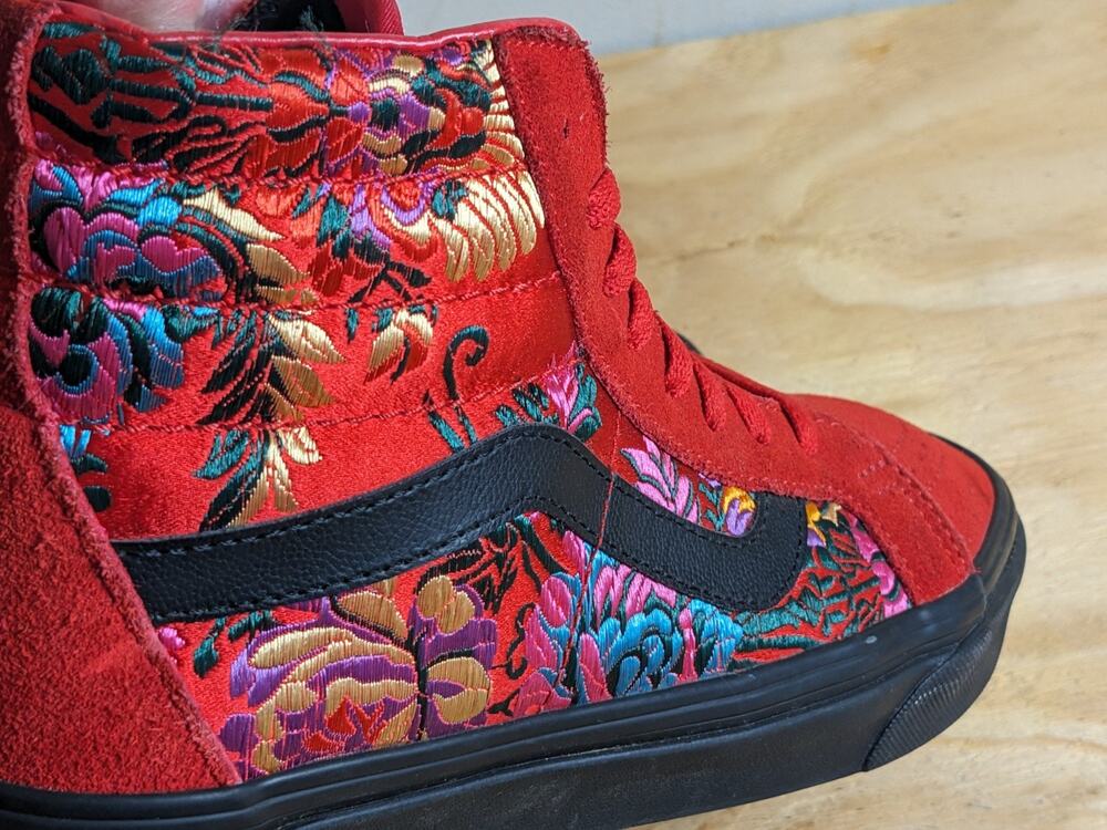 Vans Festival Satin SK8-HI Reissue Shoes Unisex Red Men Size 7.5 / Women Size 9
